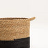 CATTAIL LEAF BASKET PLANTER K464 - NATURAL/BLACK