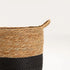 CATTAIL LEAF BASKET PLANTER K464 - NATURAL/BLACK