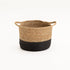 CATTAIL LEAF BASKET PLANTER K464 - NATURAL/BLACK