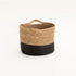 CATTAIL LEAF BASKET PLANTER K464 - NATURAL/BLACK