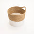 CATTAIL LEAF BASKET PLANTER K464 - NATURAL/WHITE
