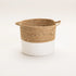 CATTAIL LEAF BASKET PLANTER K464 - NATURAL/WHITE