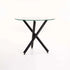 DIVA 90cm ROUND GLASS TOP DINING TABLE-BLACK LEGS