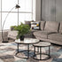 GIO SET OF 2 STONE TOP COFFEE TABLE - BLACK LEG