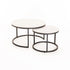 GIO SET OF 2 STONE TOP COFFEE TABLE - BLACK LEG