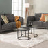 GIO SET OF 2 STONE TOP COFFEE TABLE - BLACK LEG