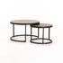 GIO SET OF 2 STONE TOP COFFEE TABLE - BLACK LEG