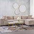 GIO SET OF 2 STONE TOP COFFEE TABLE - GOLD LEG