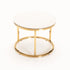 GIO SET OF 2 STONE TOP COFFEE TABLE - GOLD LEG