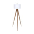 FLOOR LAMP BROWN METAL TRIPOD WHITE SHADE 153cm