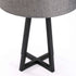 TABLE LAMP BLACK METAL BASE GREY FABRIC SHADE