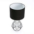 TABLE LAMP BLK METAL WIRE BASE BLACK FABRIC SHADE