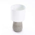TABLE LAMP CROSSED BASE CREAM FABRIC SHADE