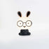 TABLE LAMP JUNIOR BLACK & WHITE RABBIT W/GLASSES