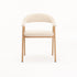LEE FABRIC DINING CHAIR CREAM/NATURAL LEGS