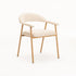 LEE FABRIC DINING CHAIR CREAM/NATURAL LEGS