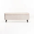 LILY TEXTURED FABRIC STORAGE OTTOMAN - CREAM