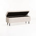 LILY TEXTURED FABRIC STORAGE OTTOMAN - CREAM