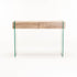 OPAL 110x40cm 12MM TEMPERED GLASS CONSOLE WITH DRAWERS