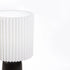 TABLE LAMP BLACK CYLINDER BASE PLEATED WHITE SHADE