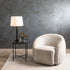 TABLE LAMP STACKED BLACK BASE WHITE FABRIC SHADE