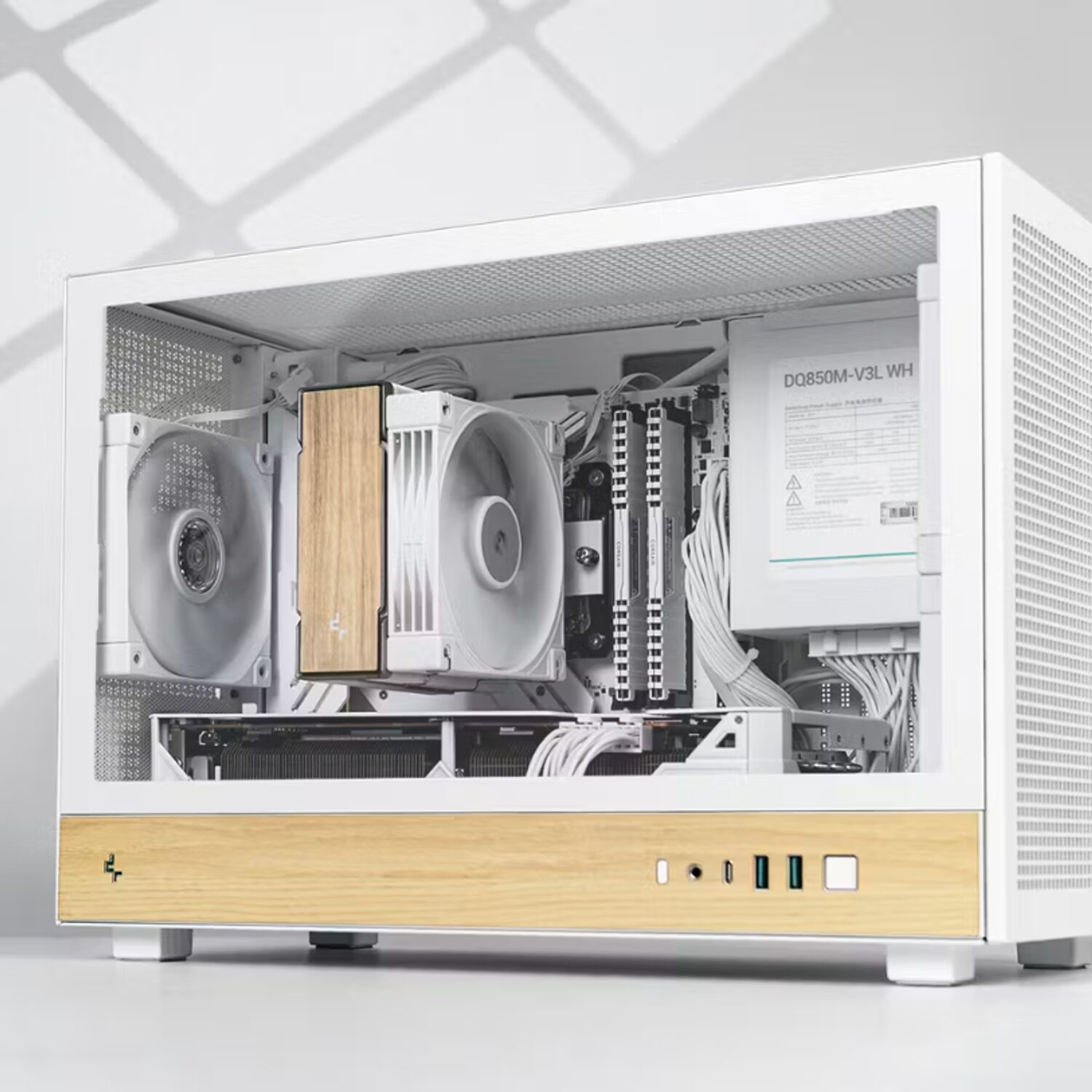 DEEPCOOL DeepCool CH260 Wood mATX Gaming Chassis White