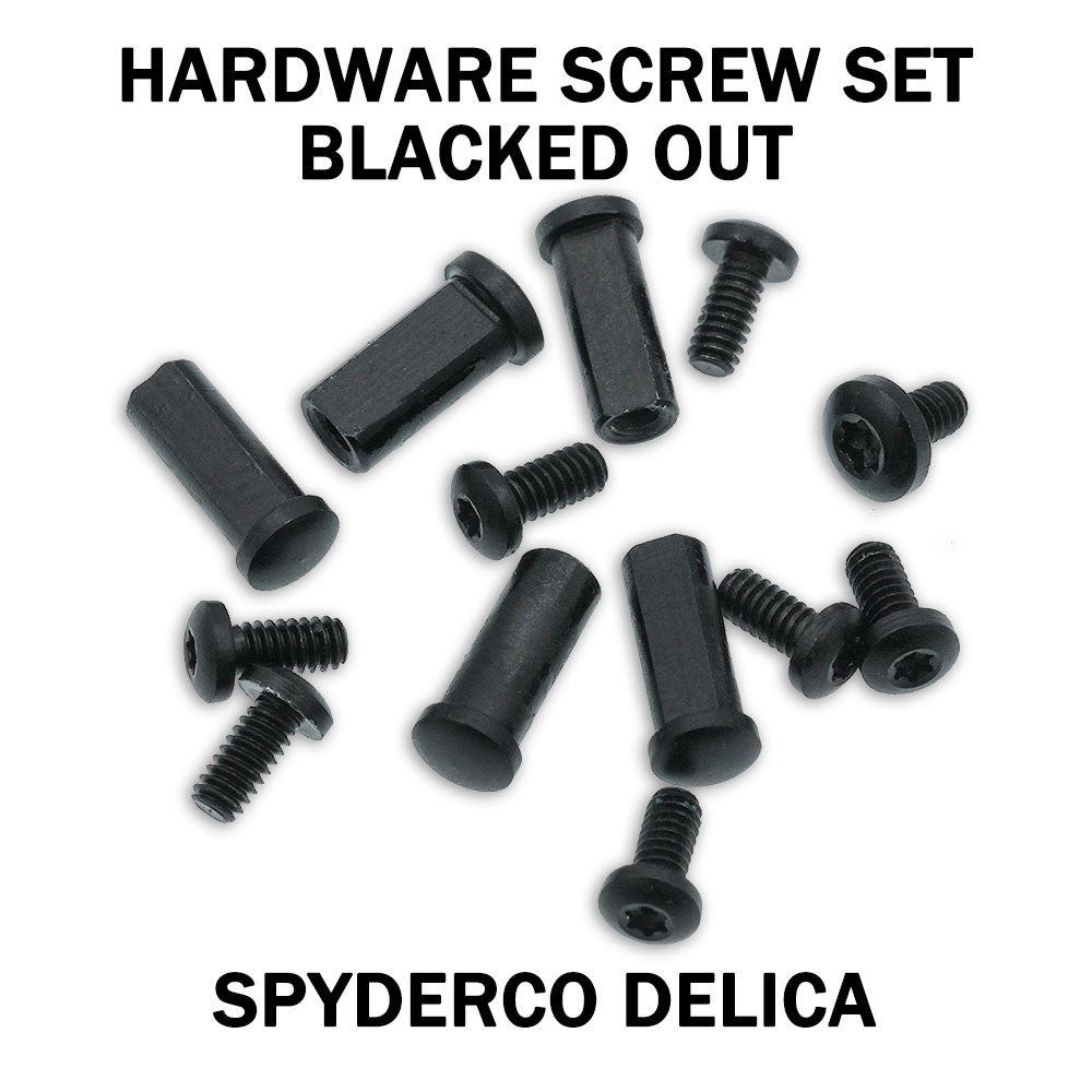 AWT Stainless Replacement Hardware Screw Kit for Spyderco Delica - Black