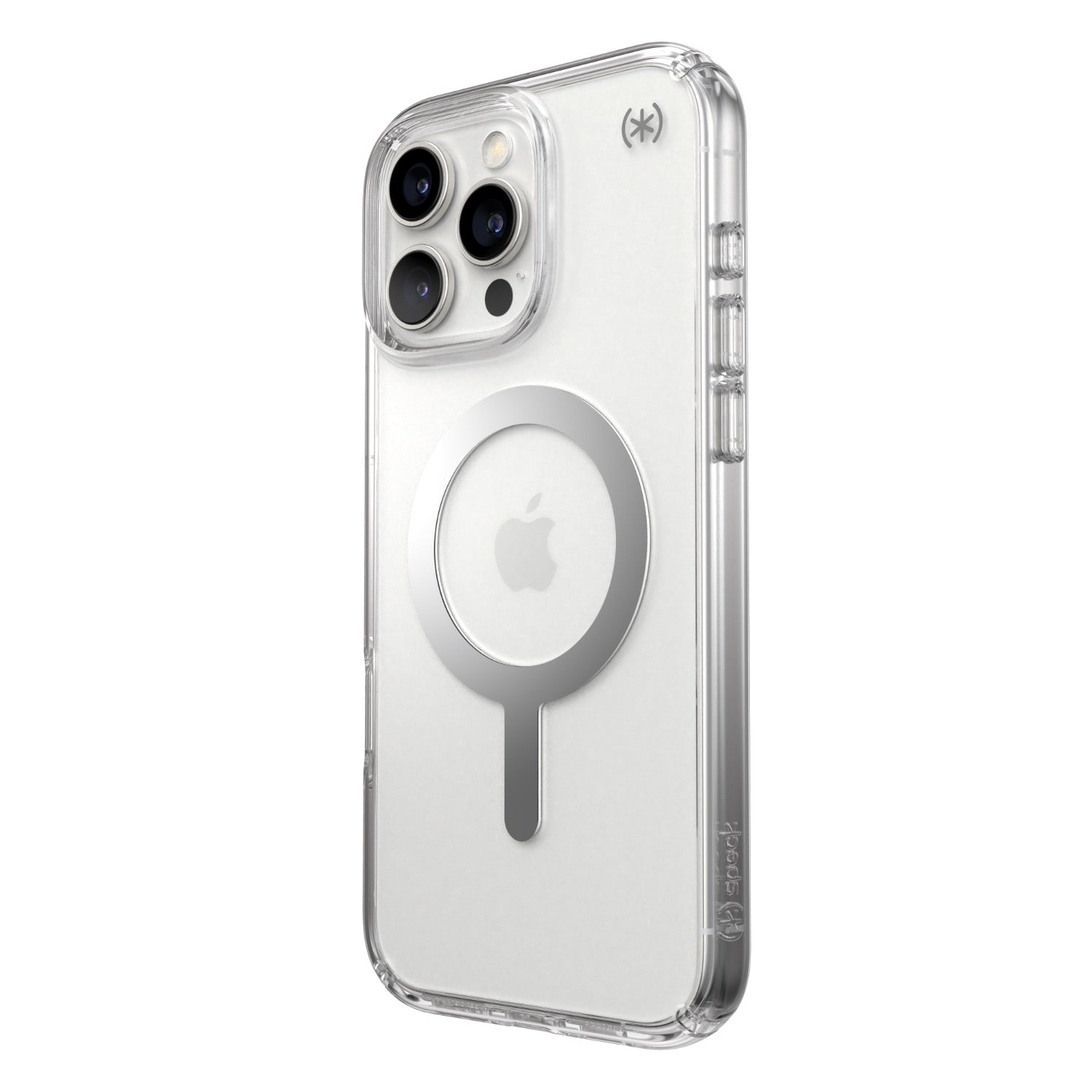Speck Presidio Perfect Clear MagSafe Case - Apple iPhone 16 Pro Max - Clear & Chrome