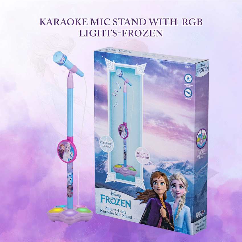 Disney Audio Disney Frozen Auxiliary Star Karaoke Microphone Stand with Colourful Lights
