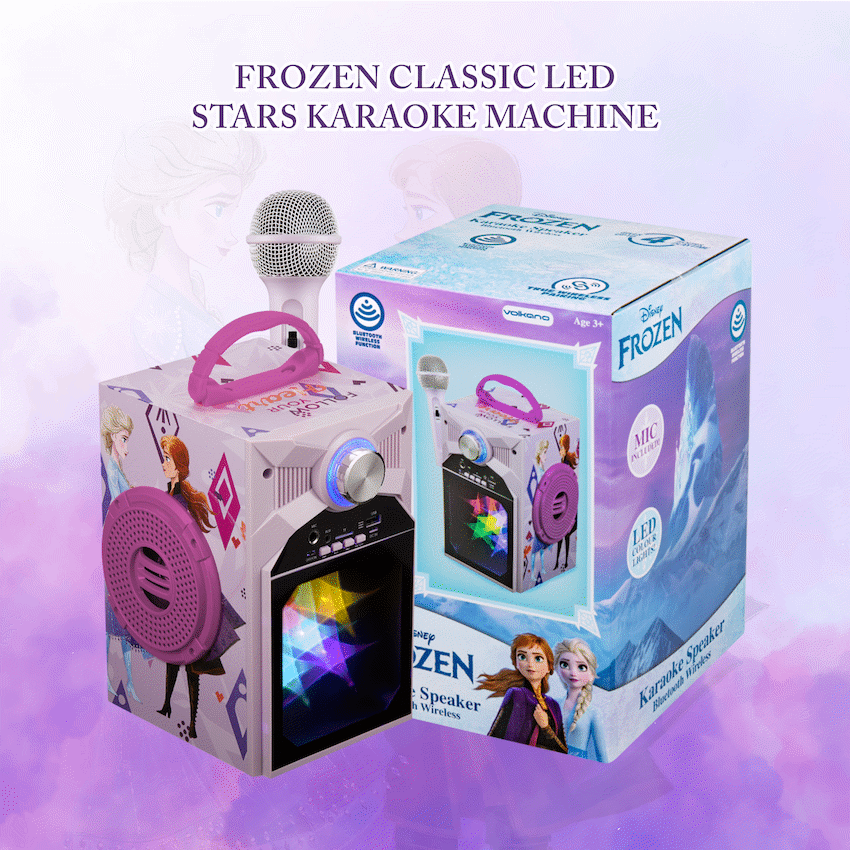 Disney Audio Disney Frozen Classic LED Stars Karaoke Machine with Microphone