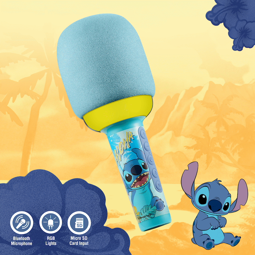 Disney Audio Disney Stitch Bluetooth Dome Microphone with RGB Lights