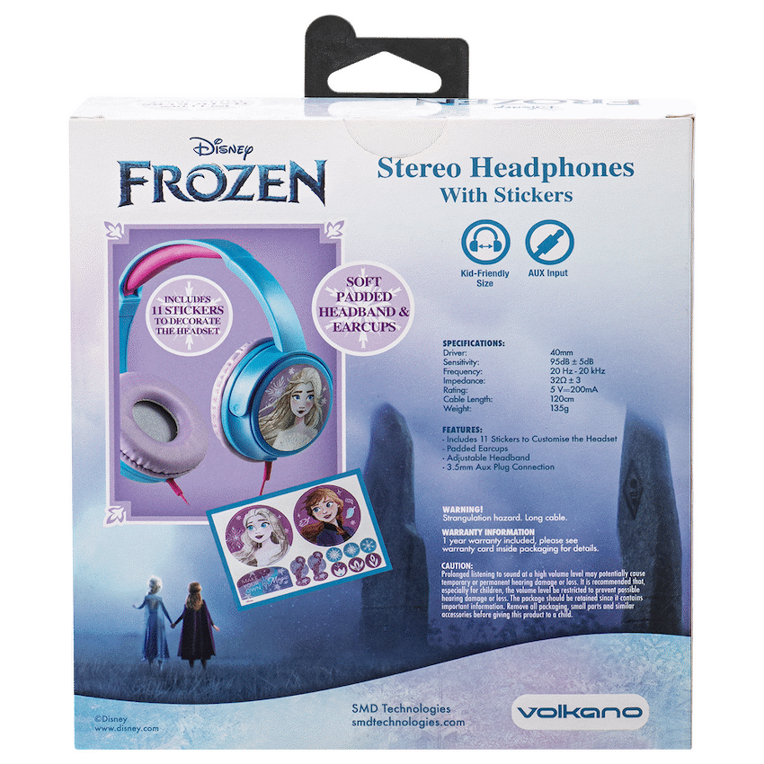 Disney Audio Frozen Auxiliary Headphones with Stickers