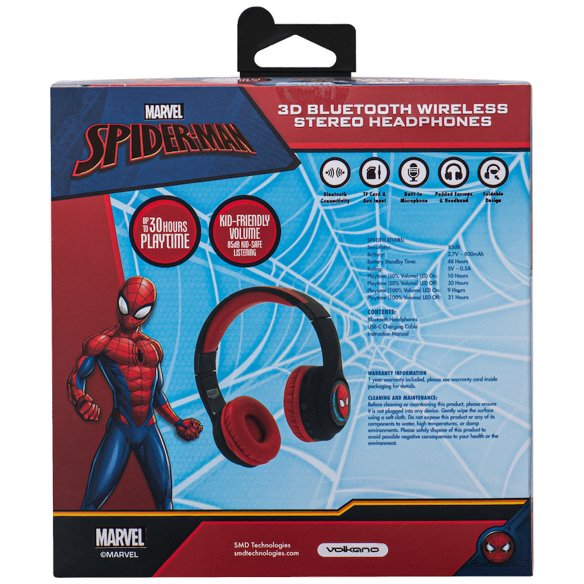 Disney Audio Marvel Spider-Man 3D Bluetooth Headphones