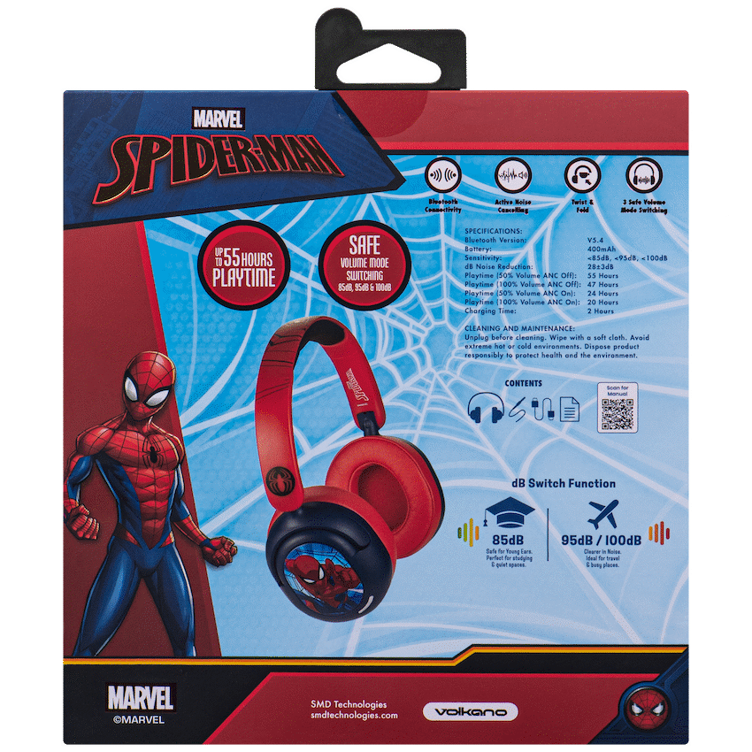 Disney Audio Marvel Spider-Man ANC Padded Bluetooth Headphones