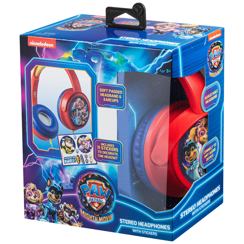 Disney Audio Paw Patrol Movie Auxiliary Headphones with Stickers