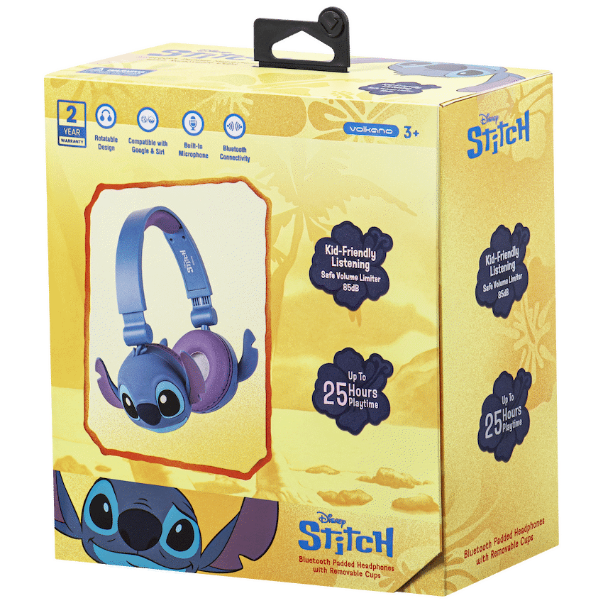 Disney Audio Stitch Bluetooth Padded Headphone with Removable Cups