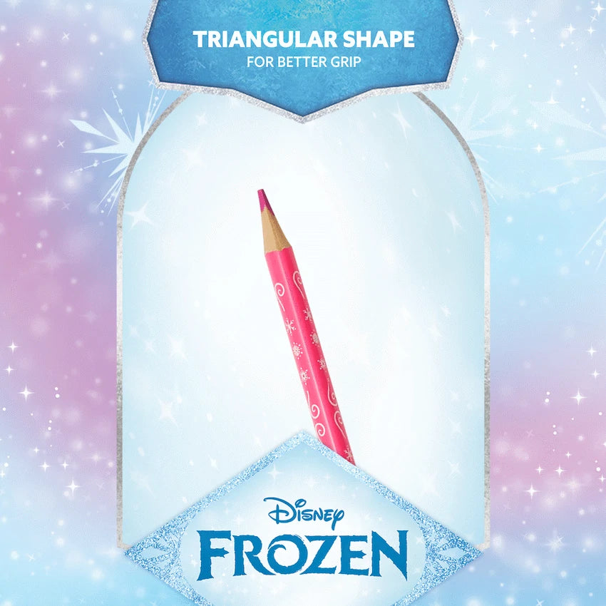 Disney Education and learning Frozen 12 Colour Pencils Triangular - Multi
