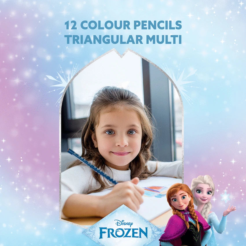 Disney Education and learning Frozen 12 Colour Pencils Triangular - Multi