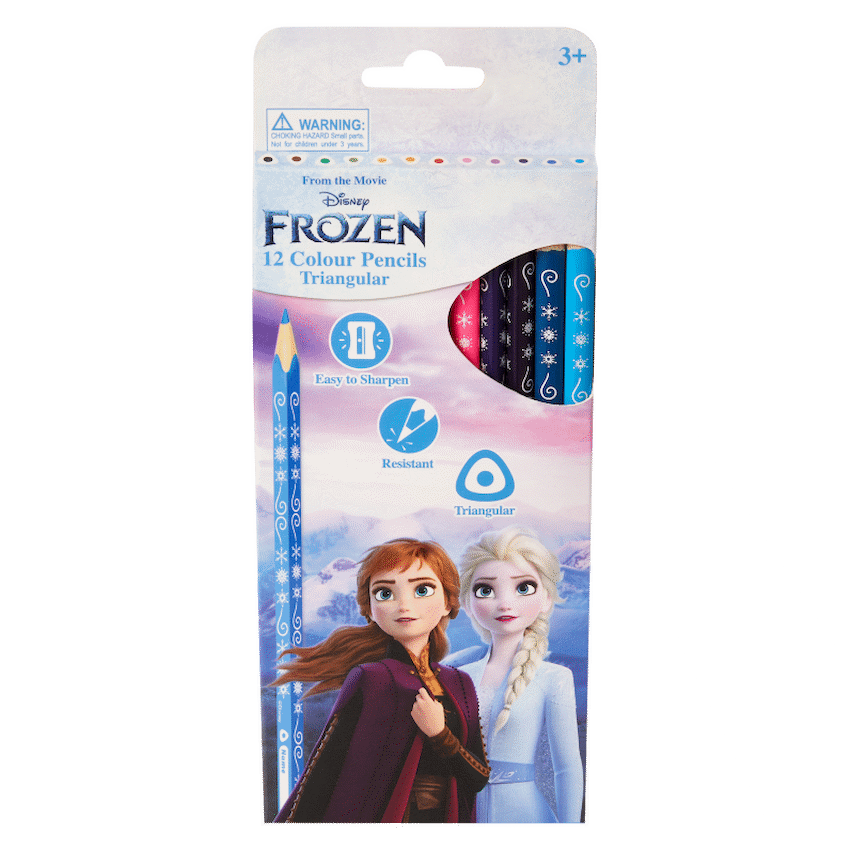 Disney Education and learning Frozen 12 Colour Pencils Triangular - Multi