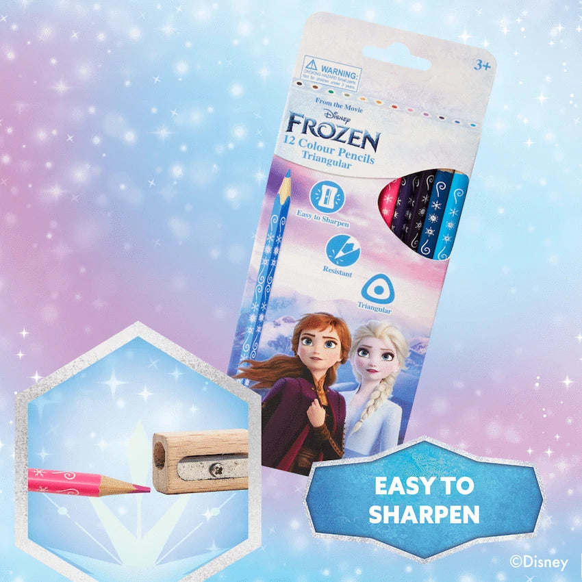 Disney Education and learning Frozen 12 Colour Pencils Triangular - Multi