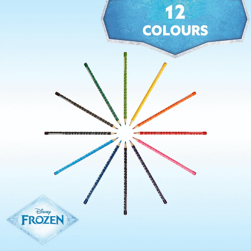 Disney Education and learning Frozen 12 Colour Pencils Triangular - Multi