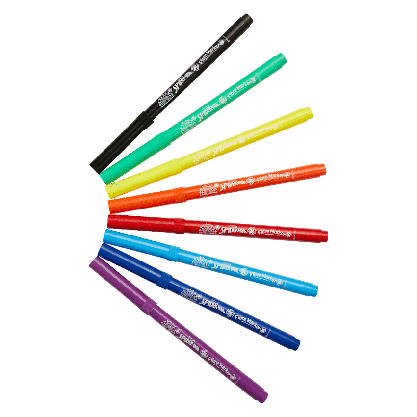 Disney Education and learning Spiderman 8 Primary Colour Fibre Markers Multi