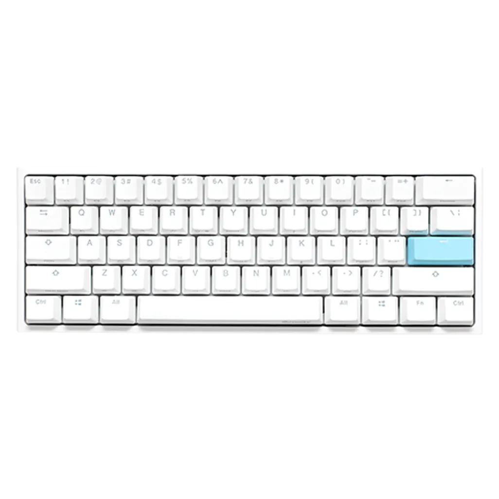 Ducky Keyboard One 2 Pro 60% Mechanical Keyboard; RGB; PBT Double Shot Keycaps  - White- Cherry Silent Red.