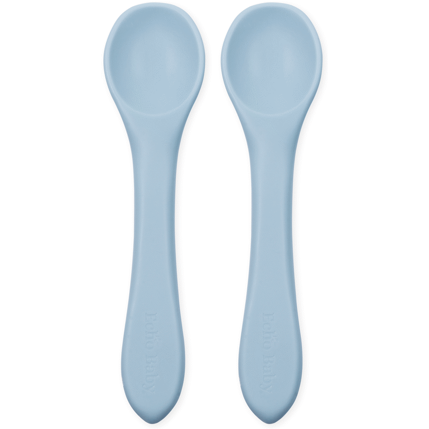 Echo Baby Baby & Toddler Silicone Feeding Spoons 2-Pack - Powder Blue