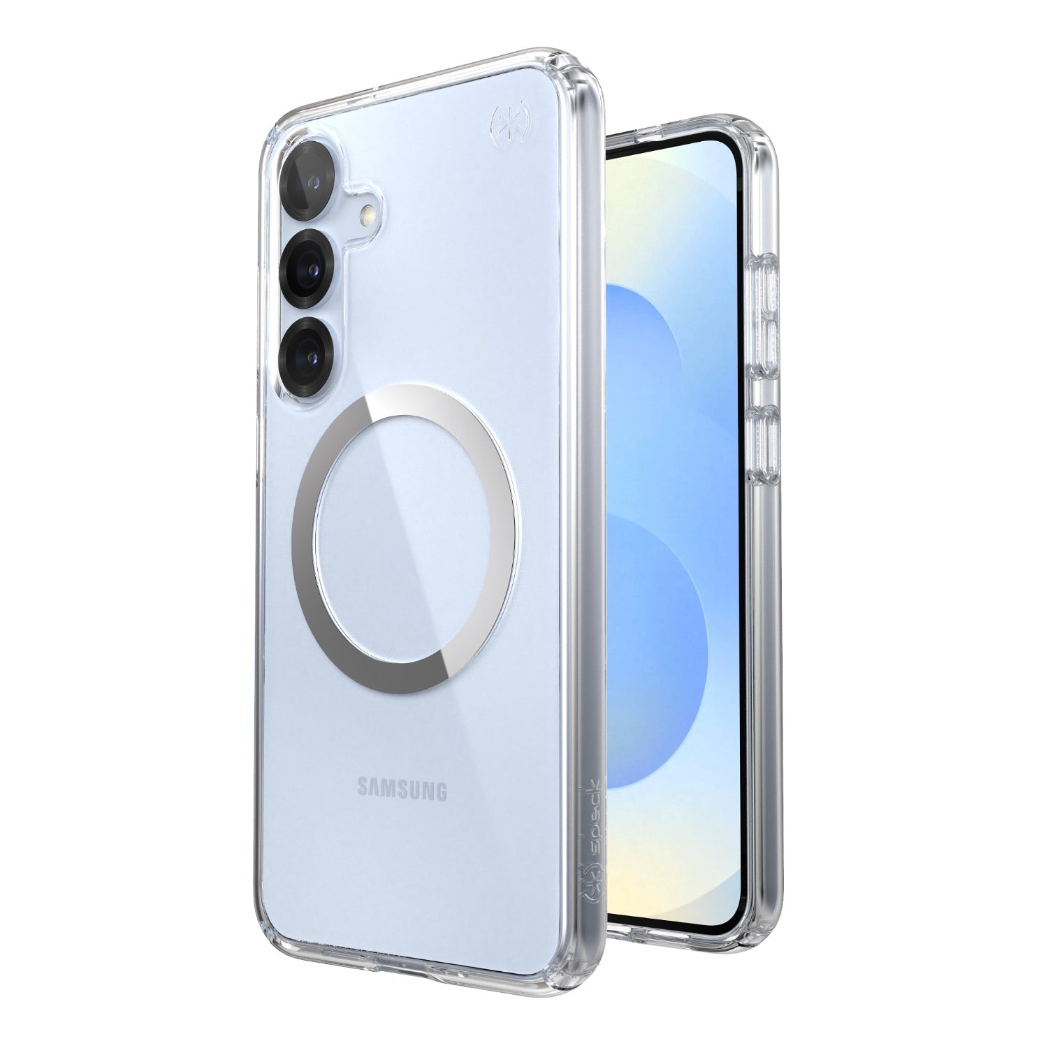 Speck Presidio Perfect Clear Magnet Case - Samsung Galaxy S25+ - Clear & Chrome