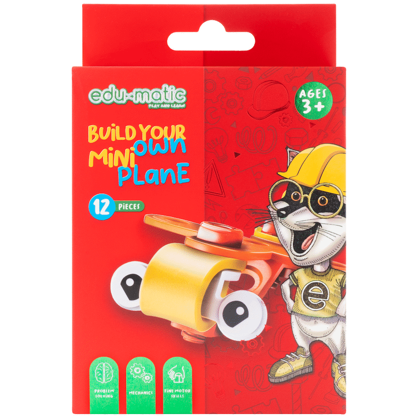 Edu Matic Edu-matic Flexi Build Mini Kit - Airplane - 12 pcs