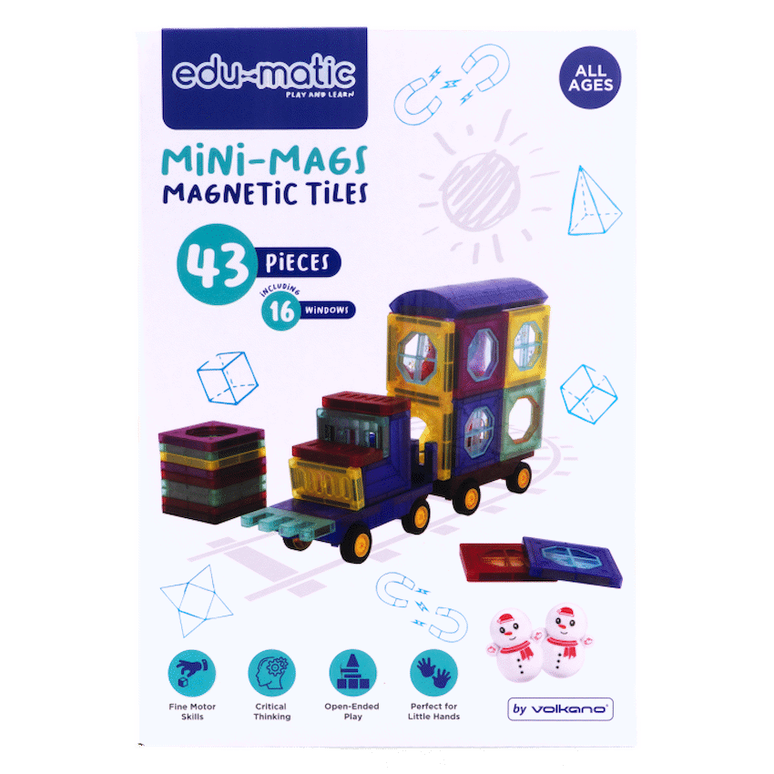 Edu Matic Toys and games 43 Magnetic Tiles with Windows and Car Parts