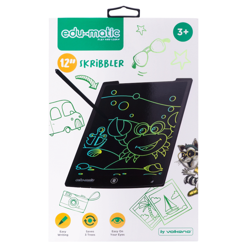 Edu Matic Toys and games Edu-Matic Skribbler - 12in LCD Writing Tablet with 1 Delete Button