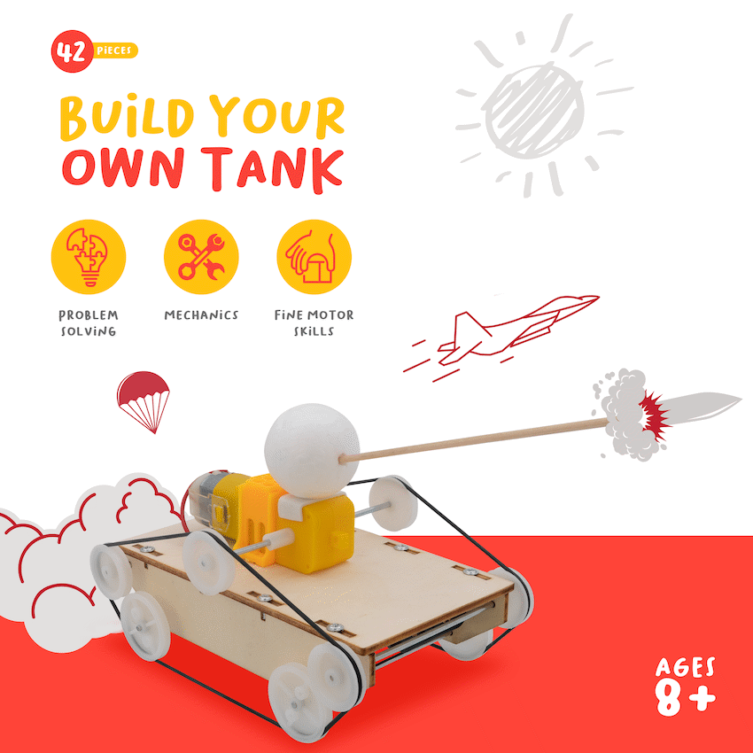 Edu Matic Toys and games EduMatic - Build a Tank with This Easy to Use Tank Kit