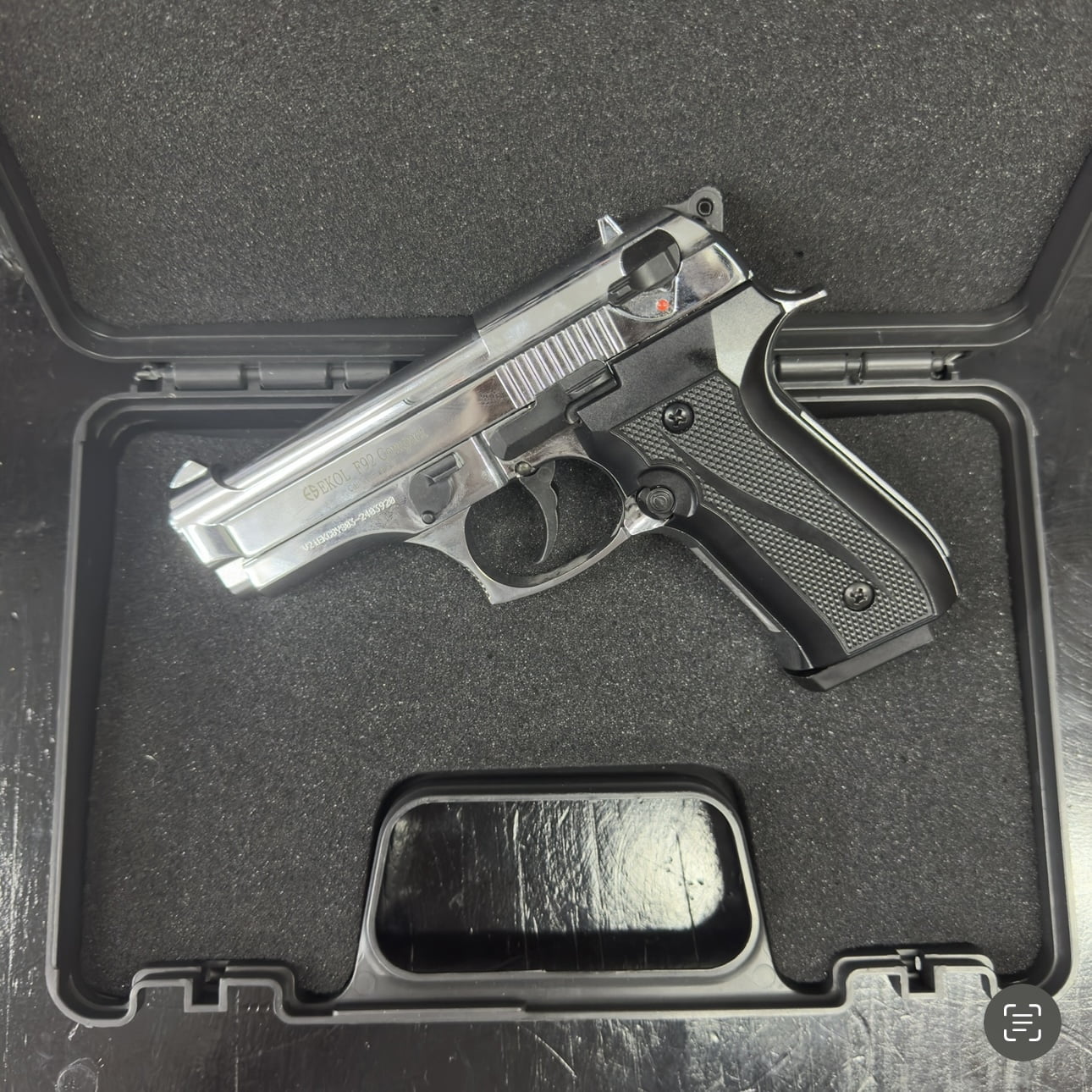 EKOL Ekol F92 Compact Shiny Chrome Blank/Pepper Gun (Semi Auto|15+1|9mm PAK)